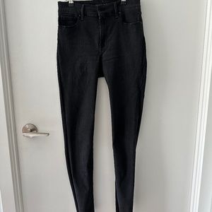Mott & Bow Dark Grey Raw Hem High Waisted Skinny Jeans Butt Lifter